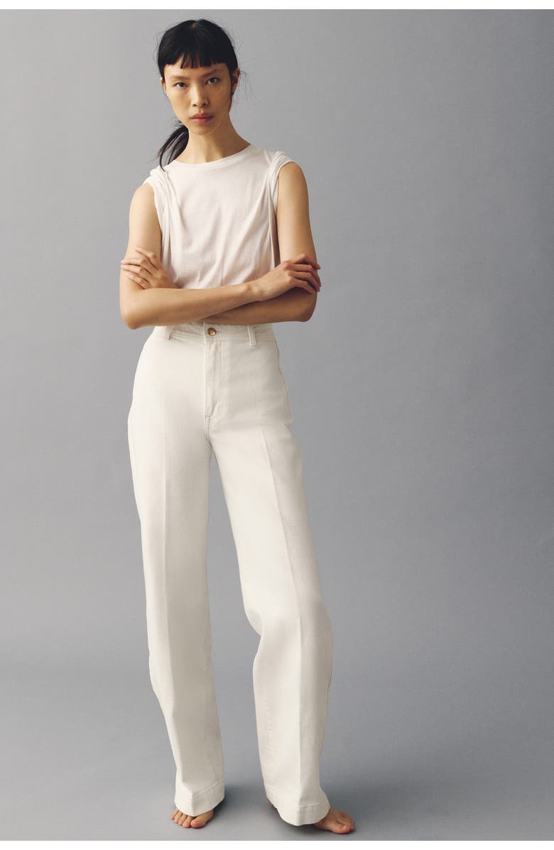 H&M Wide High Jeans, Alternate, color, Light Beige