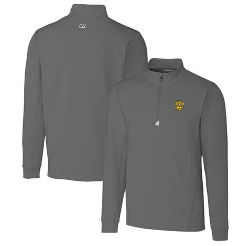 Men's Cutter & Buck Steel Missouri Tigers Traverse Stretch Quarter Zip-Pullover Top