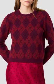 French Connection Koda Argyle Jacquard Knit Sweater