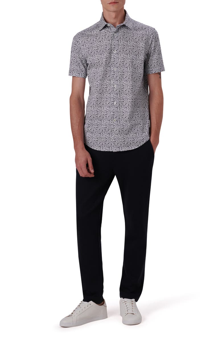 Bugatchi OoohCotton<sup>®</sup> Ditsy Short Sleeve Button-Up Shirt, Alternate, color, 