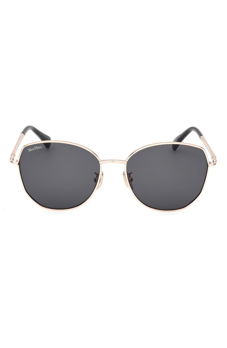 Max Mara 58mm Round Sunglasses, Main, color, Gold / Smoke