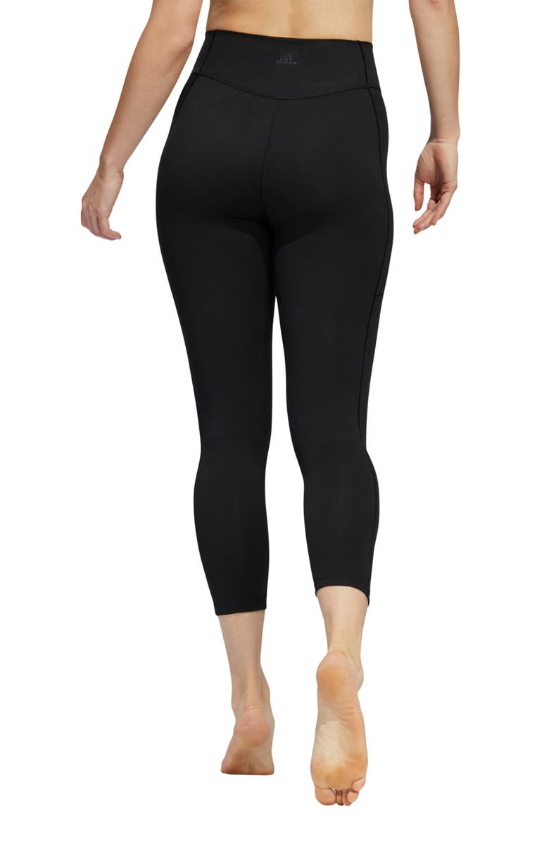 adidas Yoga Studio High Waist Stretch Recycled Polyester 7/8 Leggings, Alternate, color, 