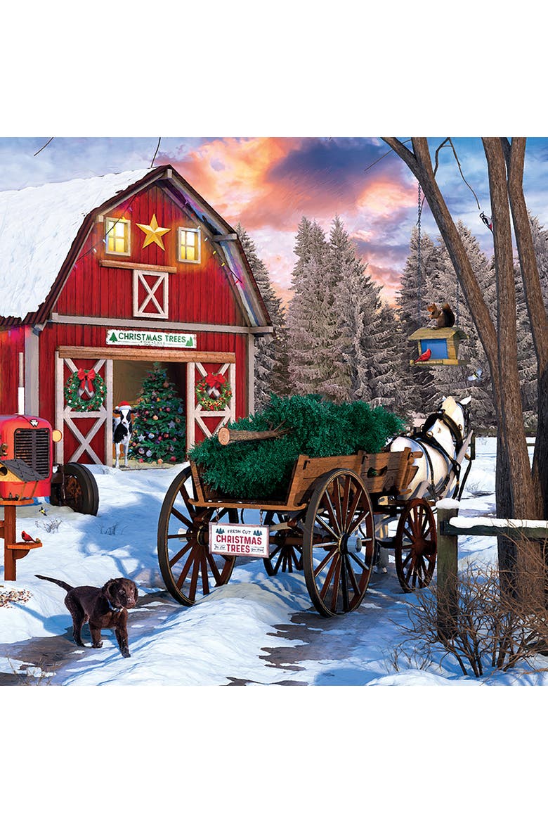Puzzle Tin Christmas Barn 550 Piece Jigsaw, Alternate, color, Multicolored