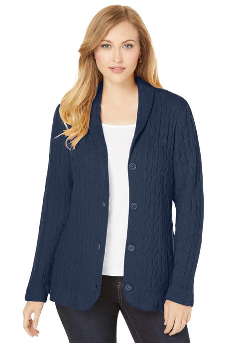 Cable Blazer Sweater (Plus Available)