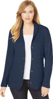 Jessica London Cable Blazer Sweater