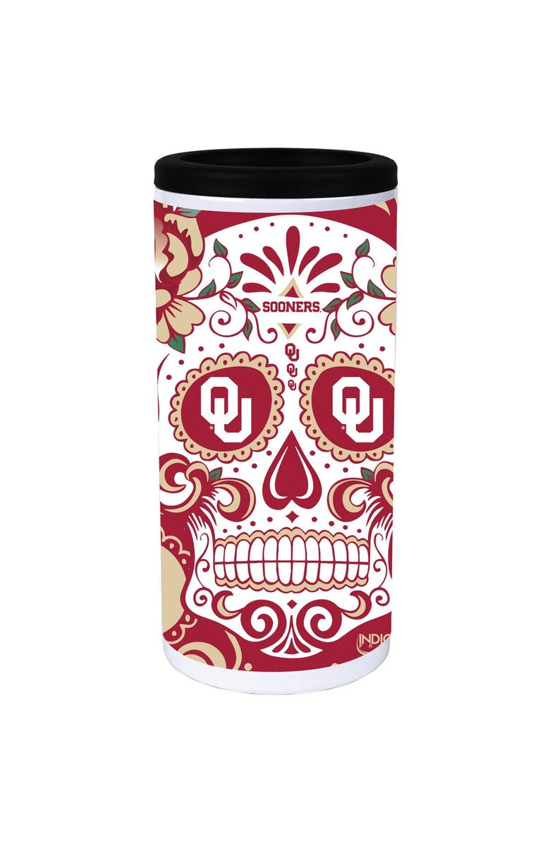 INDIGO FALLS Oklahoma Sooners Dia Stainless Steel 12oz. Slim Can Cooler, Alternate, color, White