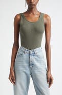 Saint Laurent Cassandre Embroidered Rib Tank