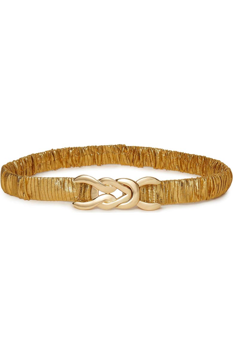 Lele Sadoughi Bronze Biltmore Buckle Belt, Main, color, Bronze 720