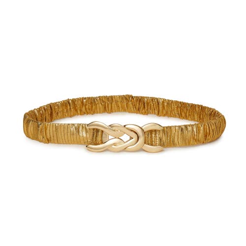 Lele Sadoughi Bronze Biltmore Buckle Belt In Gold