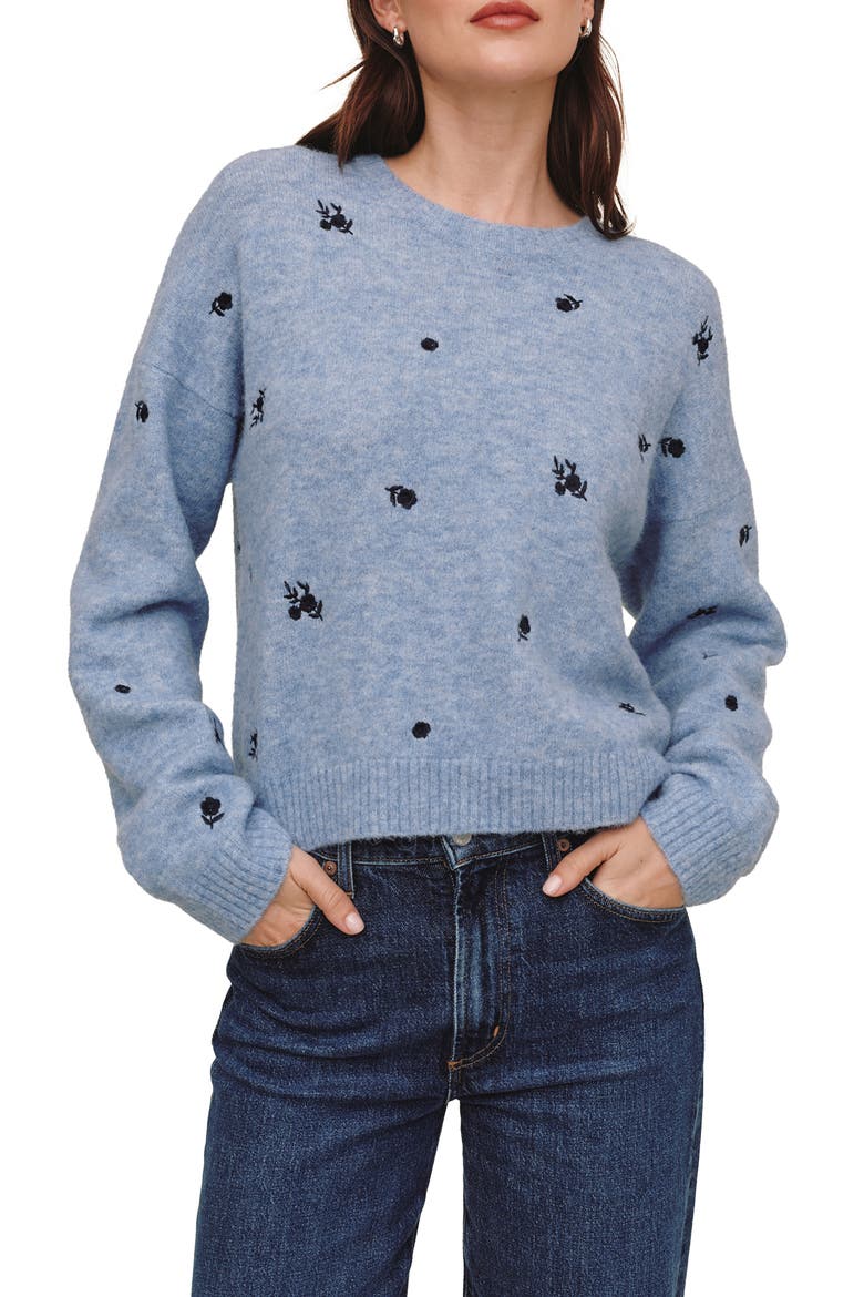 Embroidered Sweater, Main, color, BLUE DREAM