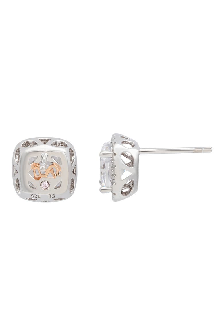 Cubic Zirconia Halo Stud Earrings, Alternate, color, WHITE