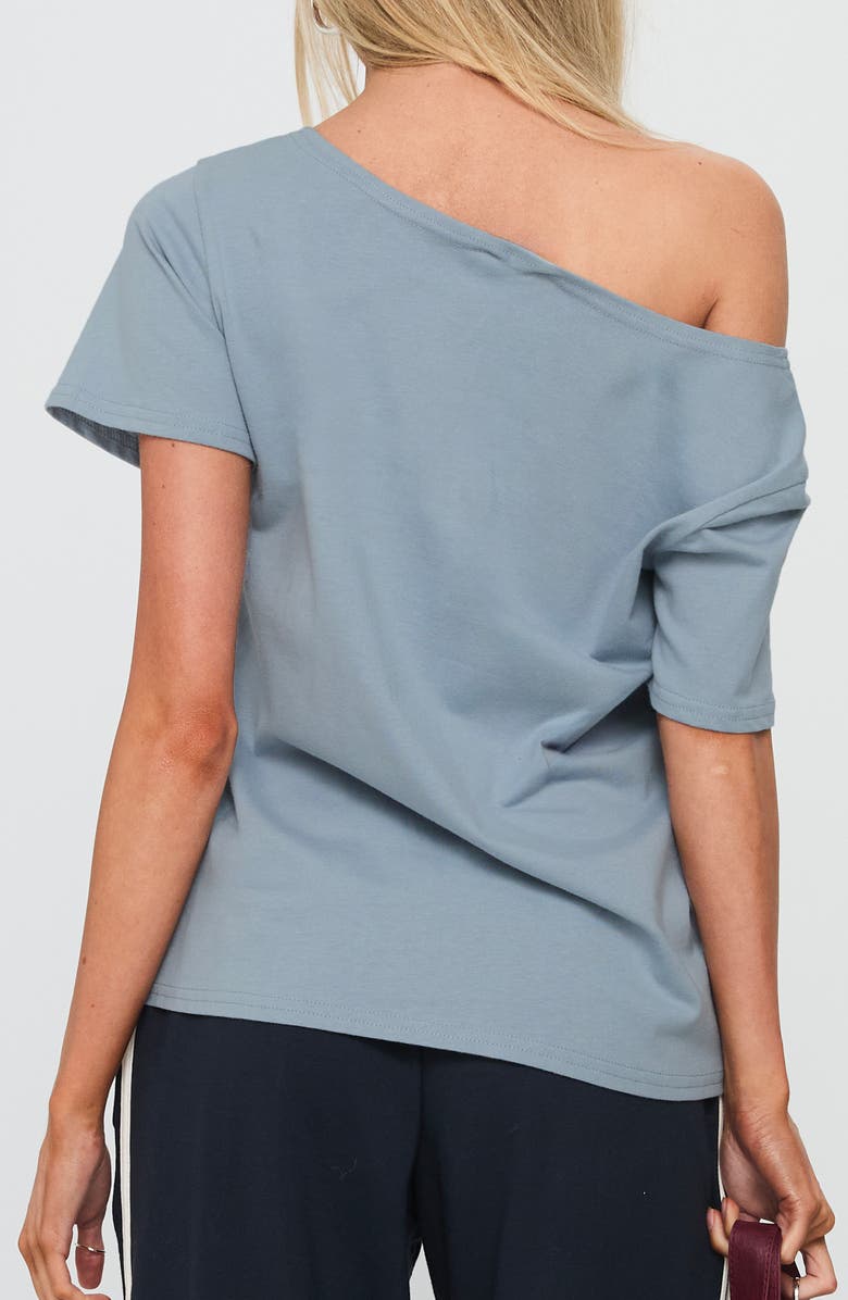 Princess Polly Stayback One-Shoulder Graphic T-Shirt, Alternate, color, Blue