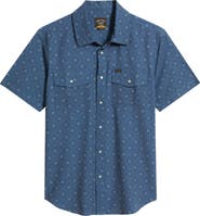 DARK SEAS Barton UV Geo Print Short Sleeve Snap-Up Western Shirt
