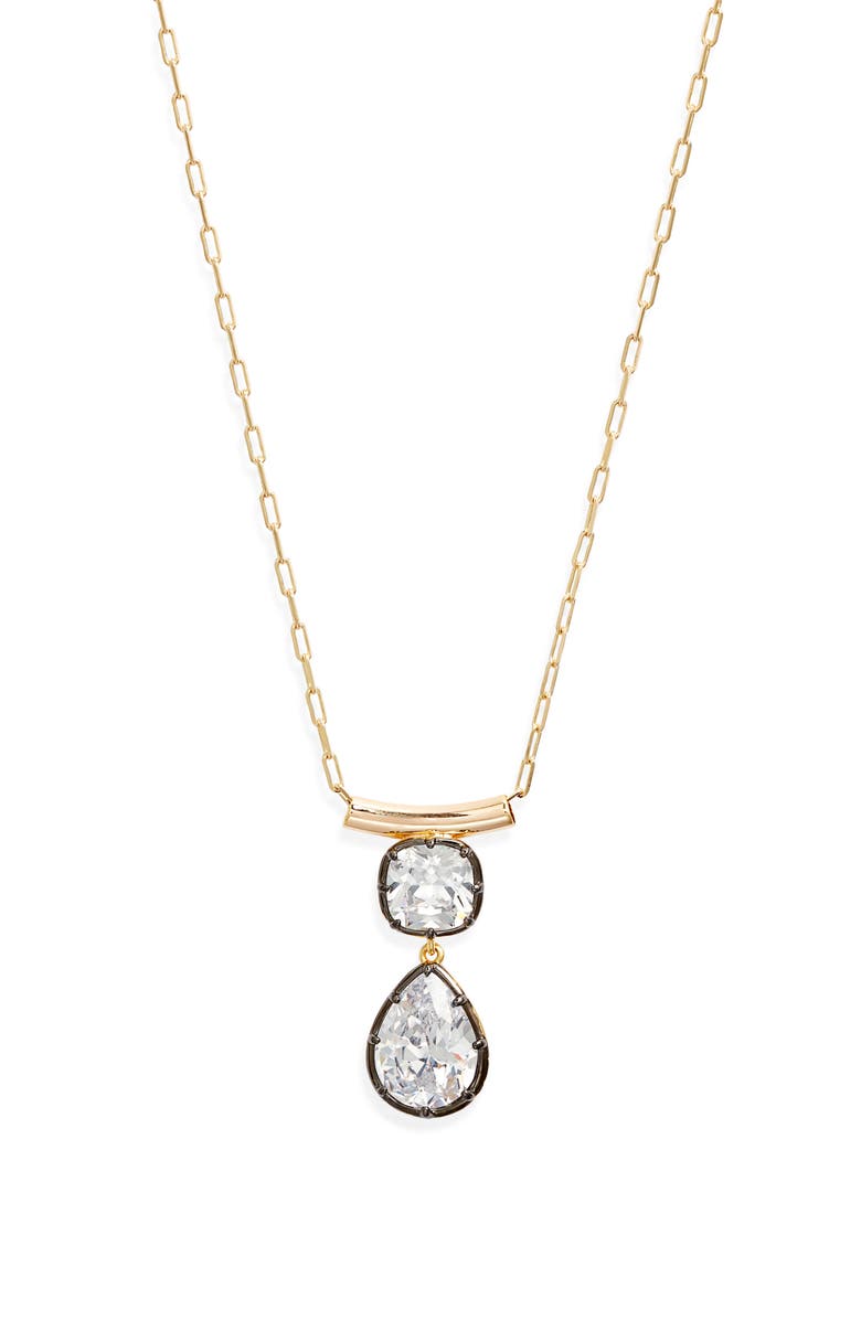 Nordstrom Georgian Cubic Zirconia Pendant Necklace, Main, color, Clear- Black- Gold