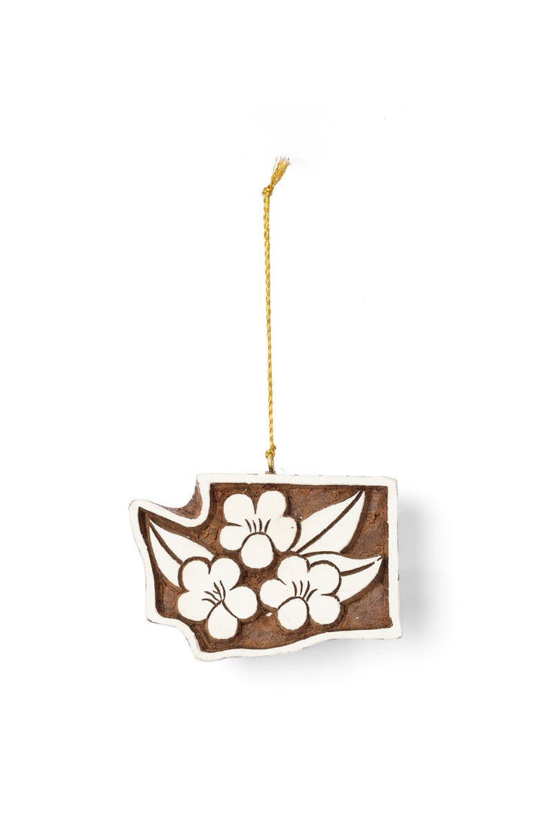 Matr Boomie Washington State Rhododendron Ornament, Main, color, Natural