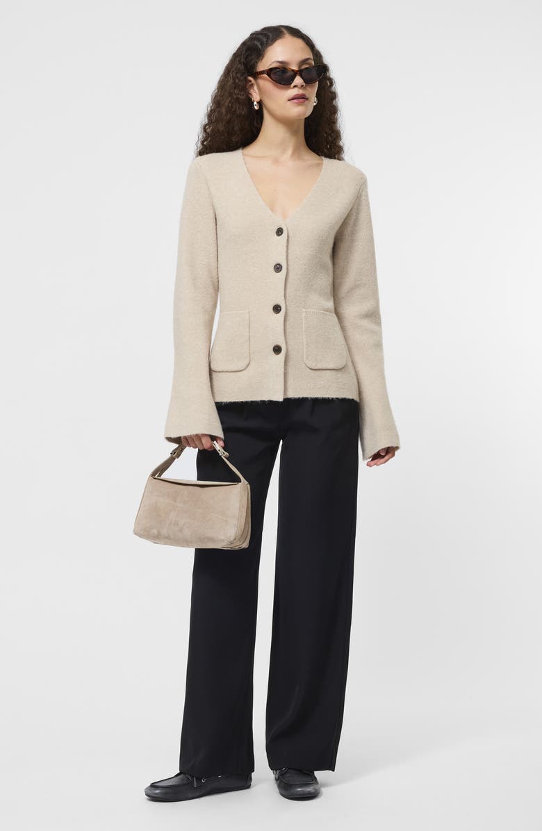 French Connection Ellie V-Neck Cardigan, Alternate, color, Oatmeal