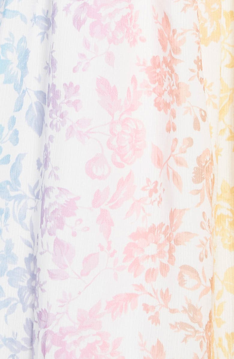 BCBG Kids' Floral Print Ruffle Peasant Dress, Alternate, color, 