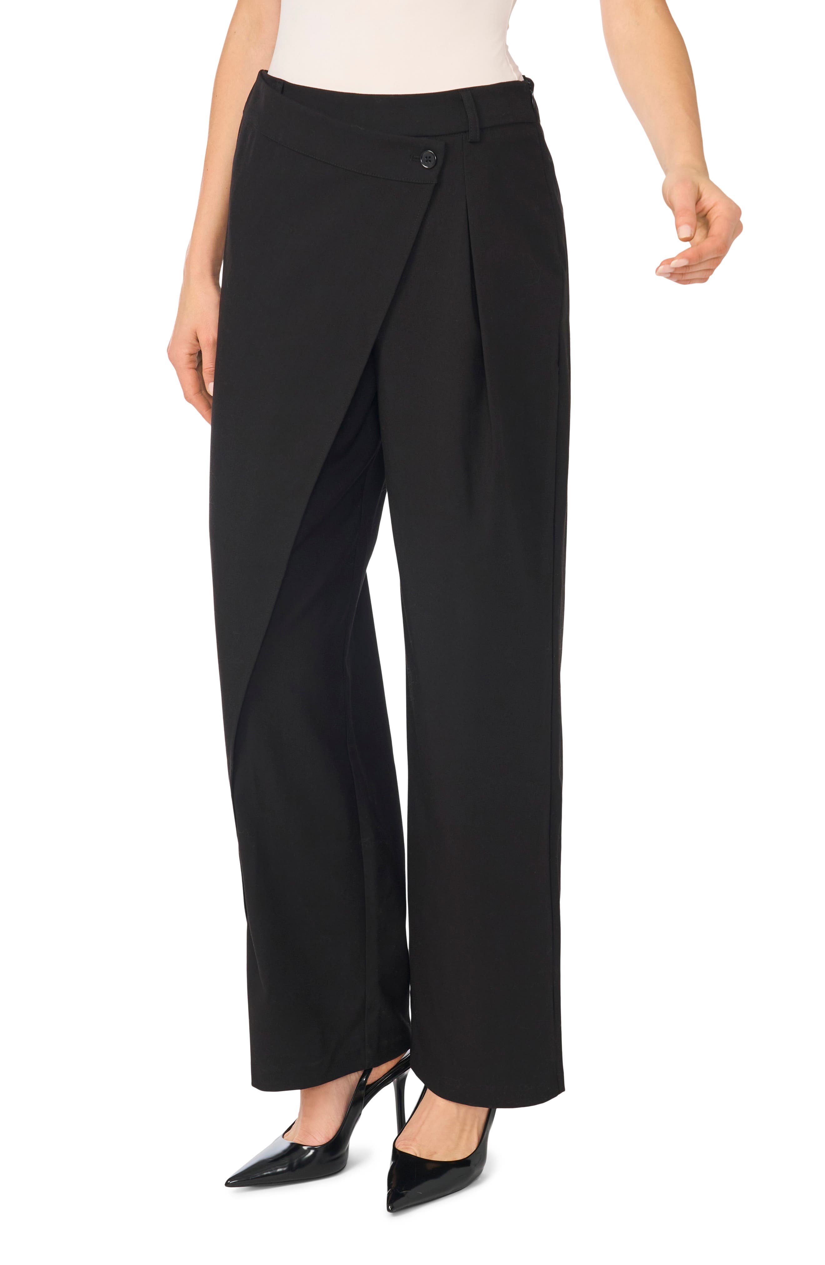 Cross Front Wide Leg Trousers