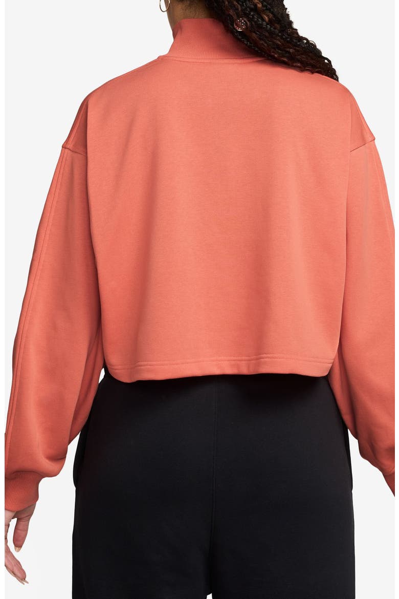 Brooklyn Fleece Hike Crop Quarter Zip Top, Alternate, color, LIGHT WILD MANGO/ WHITE
