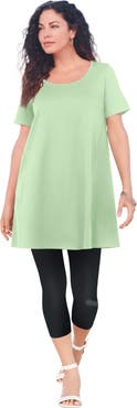 Roaman's Plus Size Cotton Ultimate Scoopneck Swing Tunic