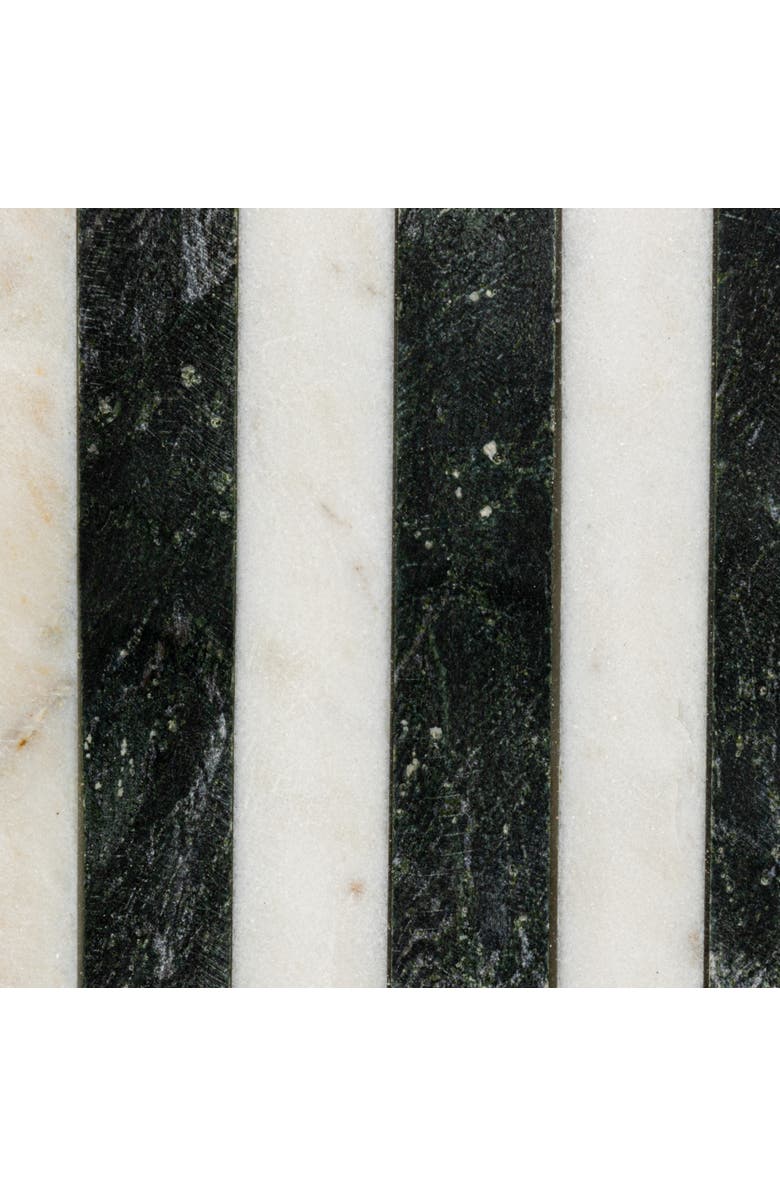 Storied Home Marble Cheese and Cutting Board with Stripes, Black and White, Alternate, color, Black