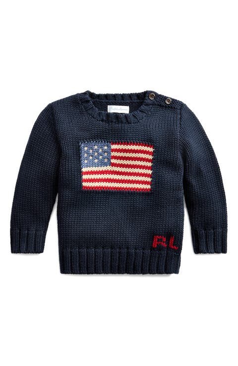 American Flag Cotton Crewneck Sweater (Baby)