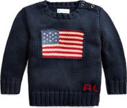 Ralph Lauren American Flag Cotton Crewneck Sweater