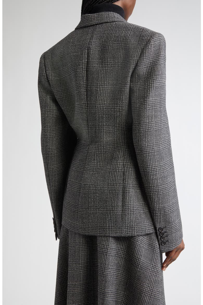 Asymmetric Virgin Wool Blazer, Alternate, color, BLACK/ WHITE