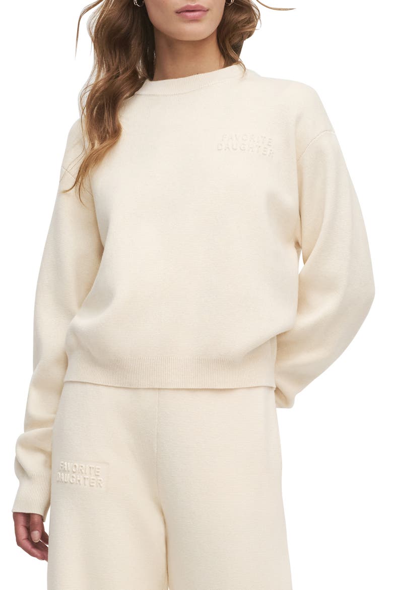 Fatigue Sisters Cotton & Cashmere Sweatshirt, Main, color, CREAM
