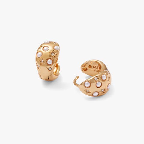 Pearl Basics Huggie Hoop Earrings