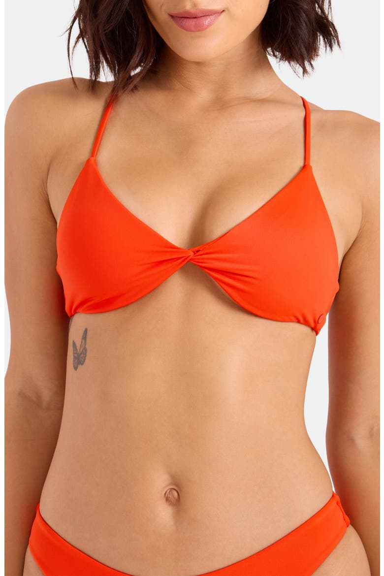 Simply Seamless Twist Front Bikini Top, Main, color, PERSIMMON