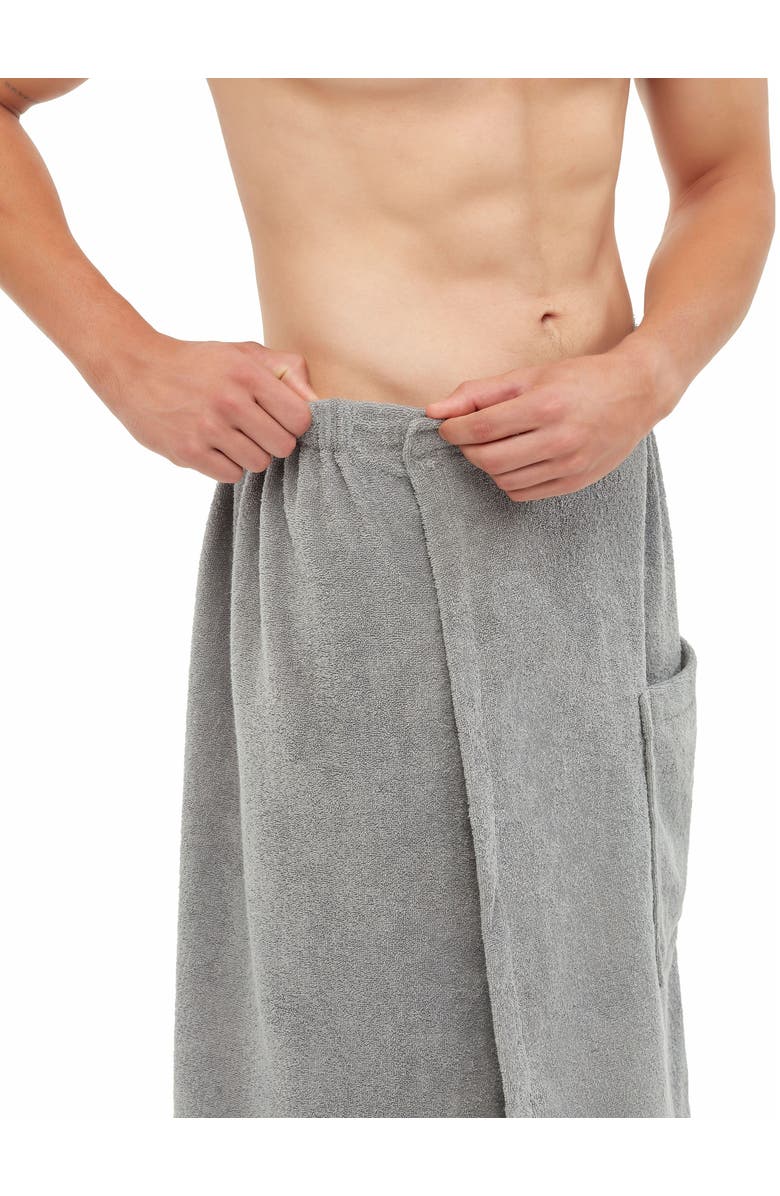 ARUS Men's GOTS Certified Organic Cotton Shower Wrap, Alternate, color, Anthracite