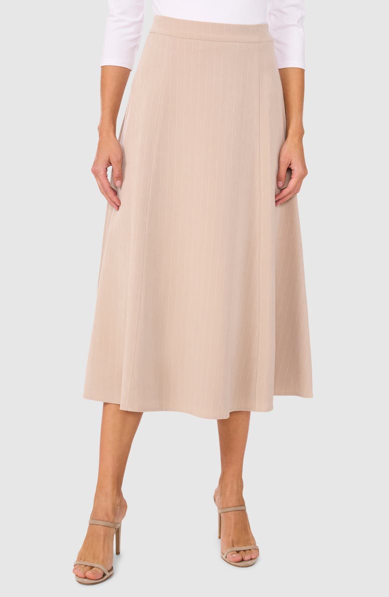 Halogen<sup>®</sup> Pinstripe Midi Skirt, Main, color, Taupe