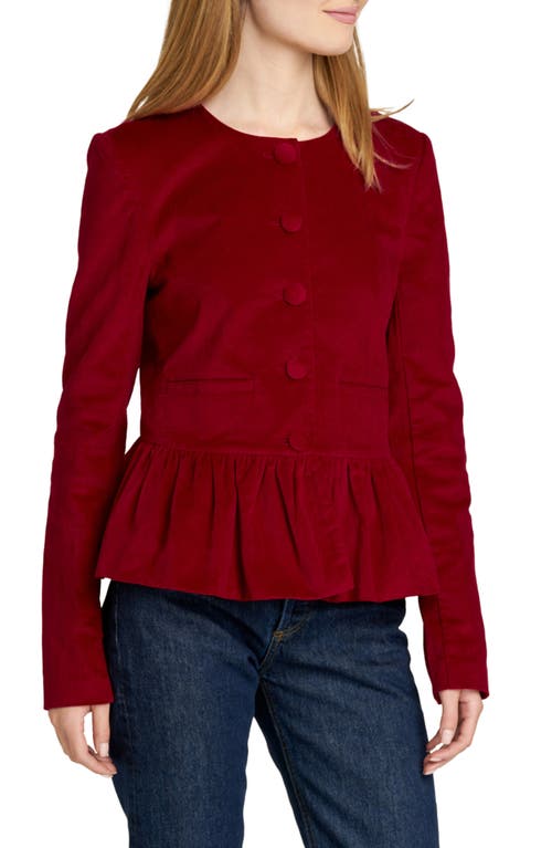 Wayf Charlie Peplum Jacket In Red
