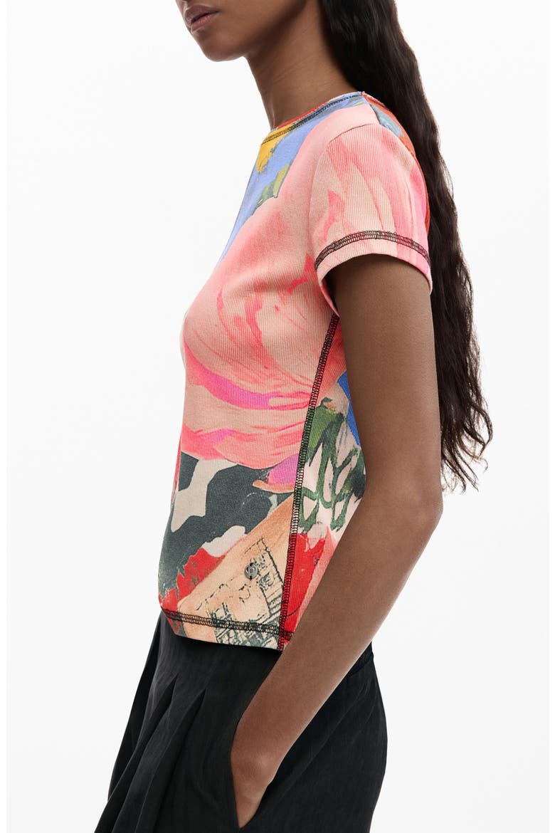 Allover Print T-Shirt, Alternate, color, PINK