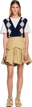 SANDRO Mini flared pleated skirt