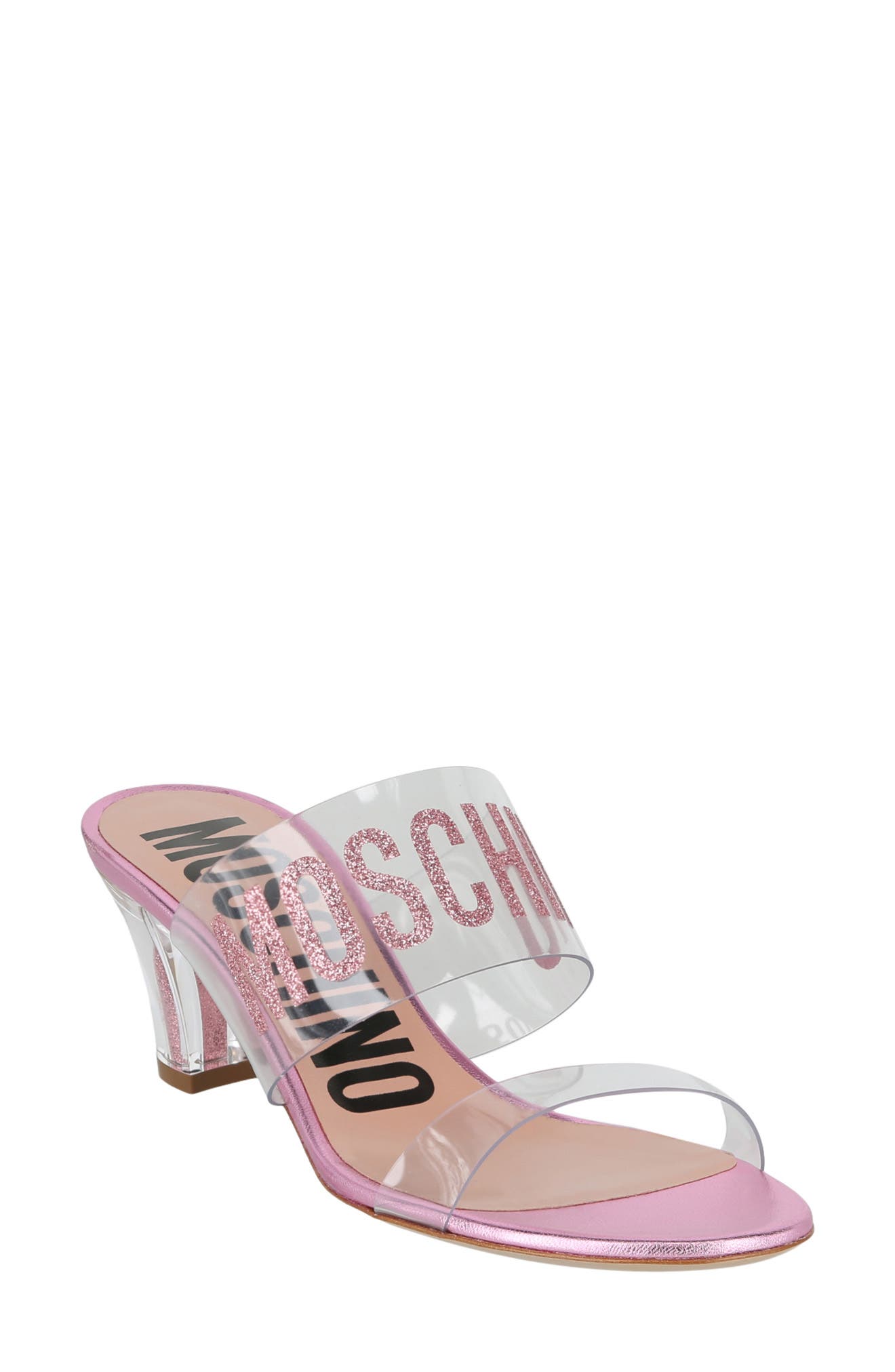 Moschino Logo Clear Strap Sandal