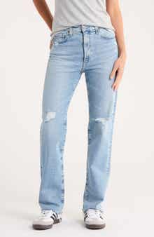 AG High Waist Raw Hem Jeans