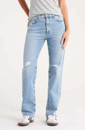 AG High Waist Raw Hem Jeans