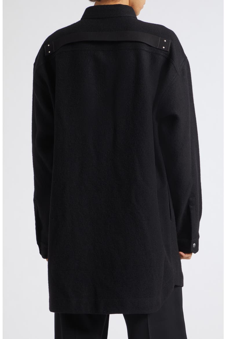 Oversize Tower Wool Melton Snap-Up Overshirt, Alternate, color, BLACK
