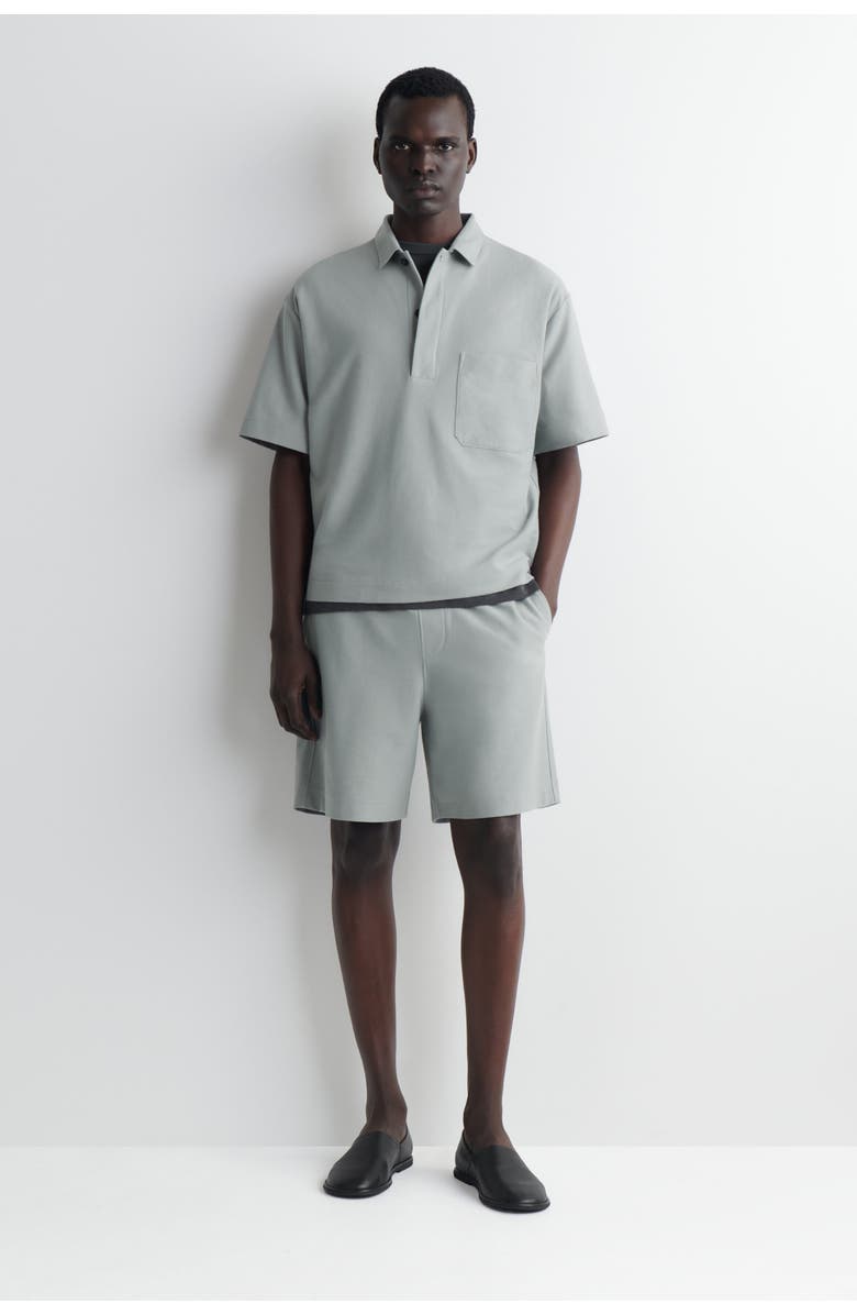 COS Cotton-piqué Popover Shirt, Alternate, color, Gray