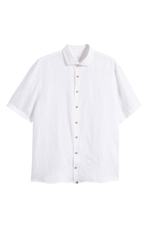 Johnnie-o Gianna Hangin' Out Short Sleeve Linen & Lyocell Button-up Shirt In White