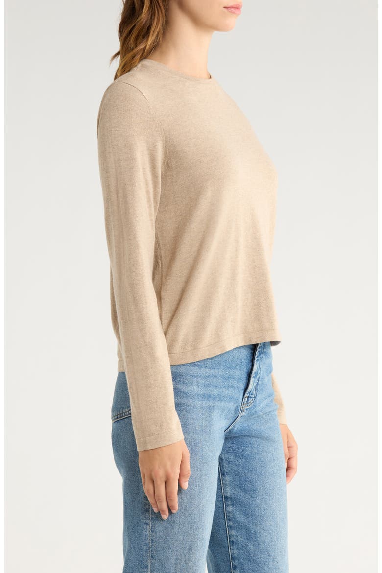 Cotton & Cashmere Top, Alternate, color, HEATHER OAT