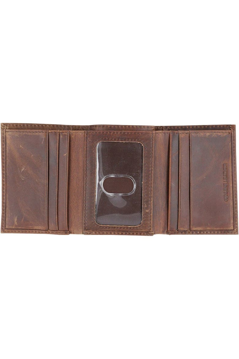 Los Angeles Chargers Leather Team Tri-Fold Wallet, Alternate, color, Brown
