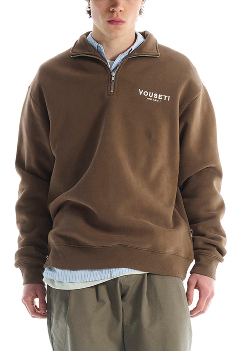 The OG Quarter Zip Pullover, Main, color, COFFEE