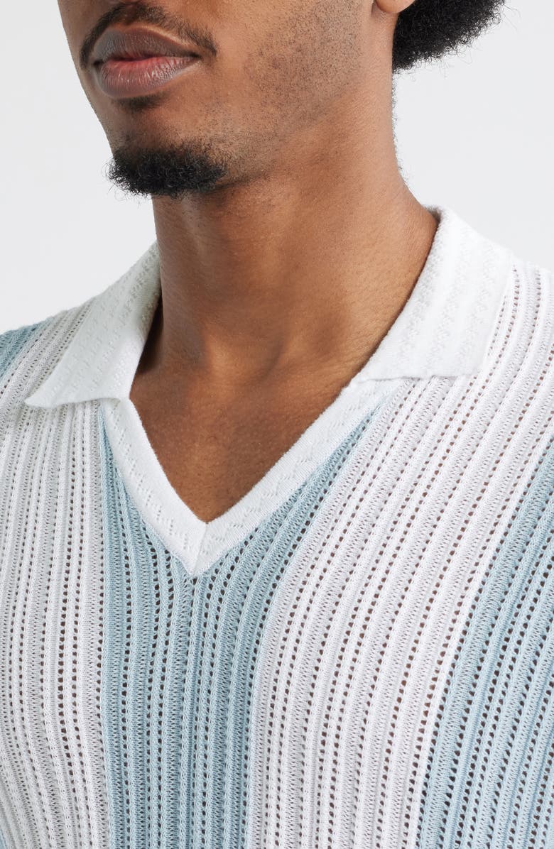 KROST Oversize Stripe Cotton Pointelle Polo, Alternate, color, 