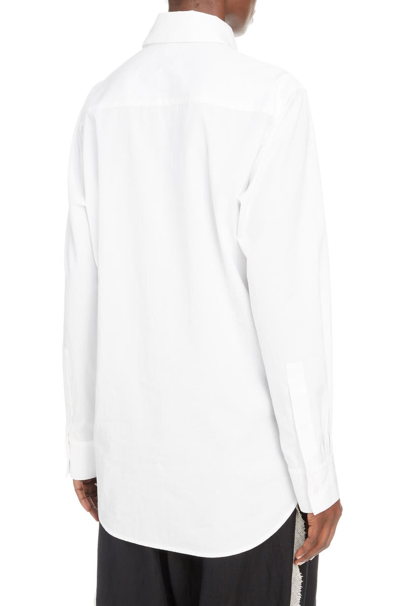 Y's by Yohji Yamamoto Tie Detail Cotton Poplin Shirt, Alternate, color,