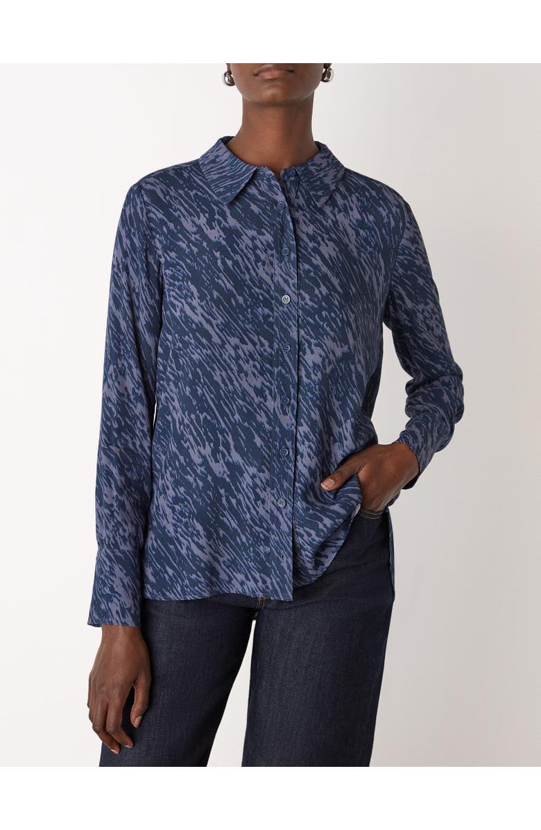 Whistles Abstract Marks Collared Shirt, Alternate, color, Blue