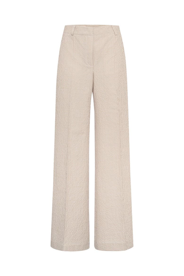 Wide Leg Vichy Trousers, Alternate, color, Sand