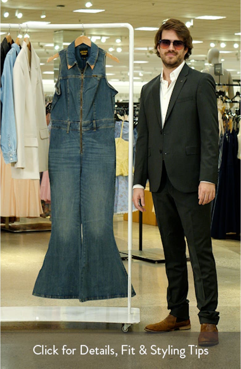 x Lainey Wilson Sleeveless Flare Denim Jumpsuit, sales video thumbnail